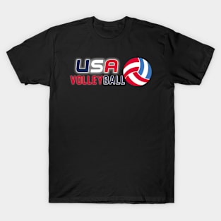 Usa Colors And Volleyball T-Shirt